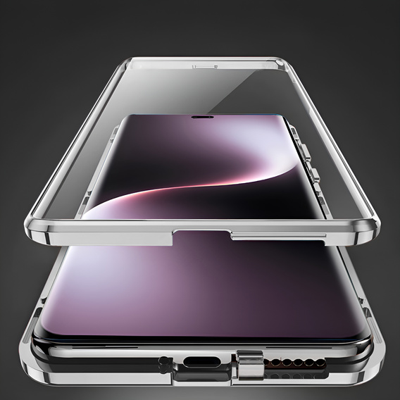 Case for Honor Magic 7 Lite, Magnetic Dual Glass, silver