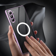 Magnetic Dual Glass MagSafe case for Samsung Galaxy S24, purple
