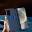 Flip case for Samsung Galaxy S25+ Plus, Smart View Wallet, blue