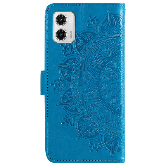 Flip case for Motorola Moto G73 5G, Mandala Flower, blue