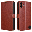 Flip case for Nothing CMF Phone 1, Crazy Horse Wallet, brown