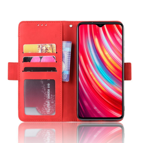 Flip case for Xiaomi Redmi Note 8 Pro, Card Slot, red