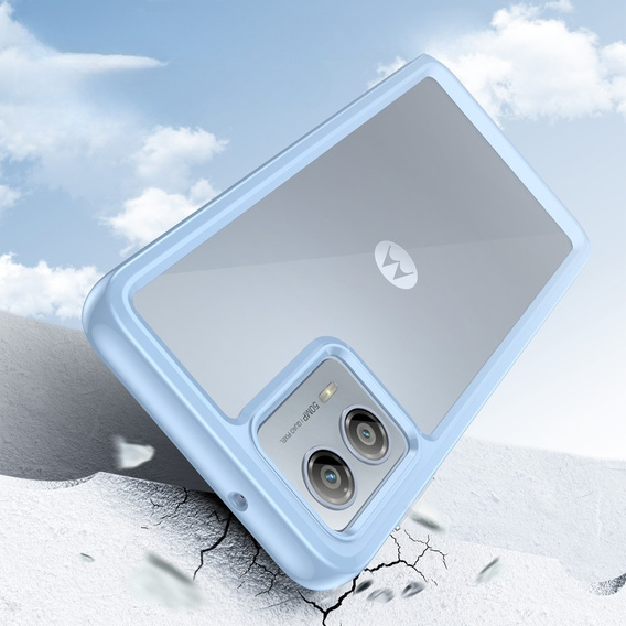 Case for Motorola Moto G53 5G, Fusion Hybrid, transparent / blue