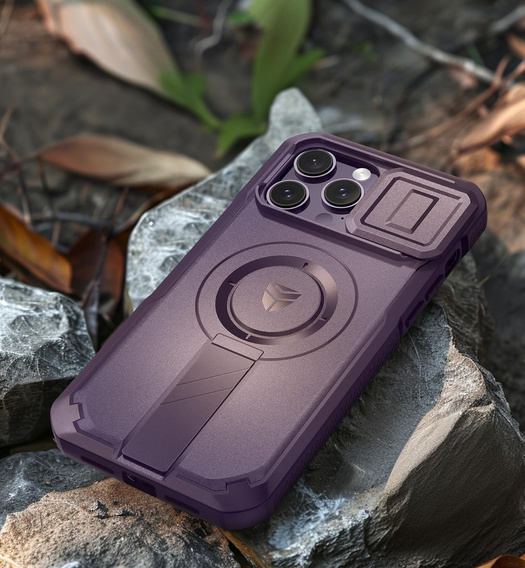 Armored case for iPhone 14 Pro Max, Dexnor CamProtect MagSafe, purple (Two frames)