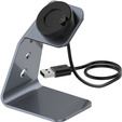 Aluminum USB Docking Station for Garmin Fenix 7/7S/7X/6/6X/6S, grey
