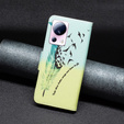 Flip case for Xiaomi 13 Lite, Wallet, feather, blue