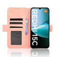 Flip case for Xiaomi Redmi 15C 4G/LTE, Card Slot, pink