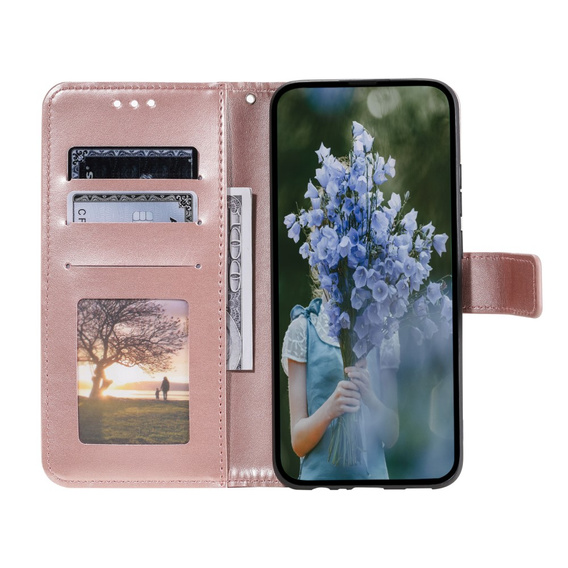 Flip case for Samsung Galaxy A34 5G, Mandala, pink rose gold