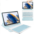 Keyboard case for Samsung Galaxy Tab A9+, Rotary 360° Leather, light blue
