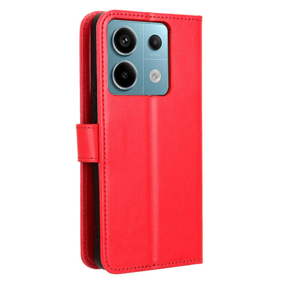 Flip case for Xiaomi Redmi Note 13 Pro 5G, Crazy Horse Wallet, red