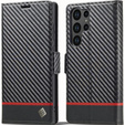 Flip case for Samsung Galaxy S23 Ultra, Carbon LC.IMEEKE, black