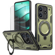 Case for Xiaomi Redmi Note 14 5G, Military MagSafe, green + 9H glass