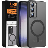 Case for Samsung Galaxy S23, for MagSafe, ERBORD Matt Case, black + Screen Glass