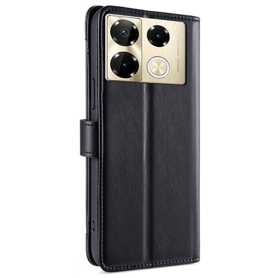 Flip case for Infinix Note 40 Pro, Wallet Zipper Pocket, black