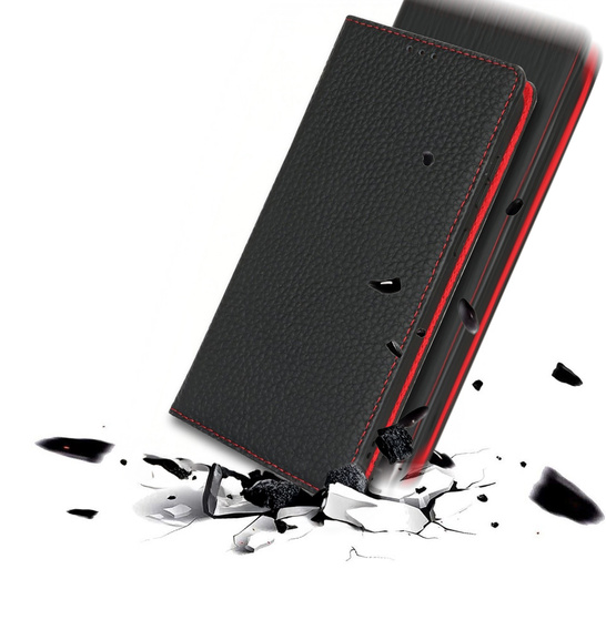 Flip case for Samsung Galaxy S25 Edge, Litchi Skin Grain, black