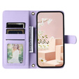 Flip case for Samsung Galaxy S25, Rhombus Crossbody Leather, purple