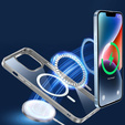 Case for iPhone 14, ERBORD Hybrid MagSafe Case, silver