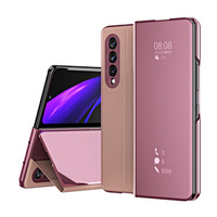 Case for Samsung Galaxy Z Fold3 5G, Clear View, pink rose gold