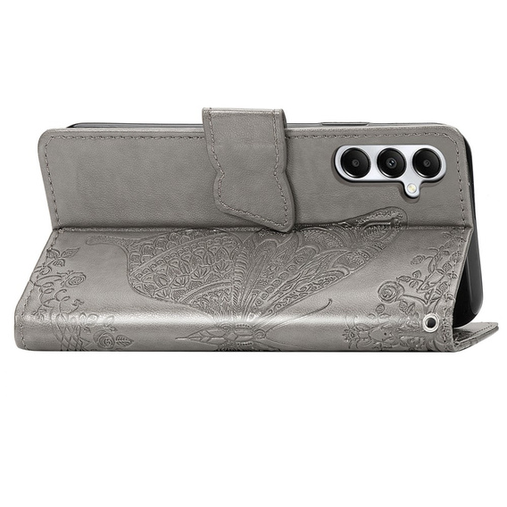 Flip case for Samsung Galaxy A05s, Butterfly, grey