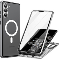 Magnetic Dual Glass MagSafe case for Samsung Galaxy S23+ Plus, silver