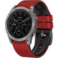 Silicone Strap for Garmin Fenix 7 / Forerunner 965 / 955 / 945 / 935, Red / Black