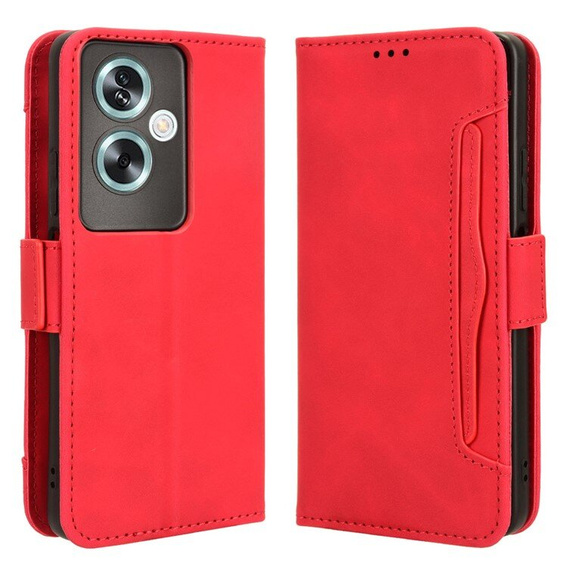 Flip case for Oppo A79 5G, Card Slot, red