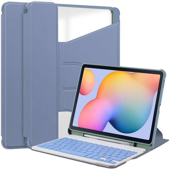 Keyboard case for Samsung Galaxy Tab S6 Lite 2024 / 2022 / 2020, Rotary 360° Leather, purple