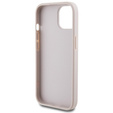 GUESS Case for iPhone 15, 4G Metal Gold Logo, pink