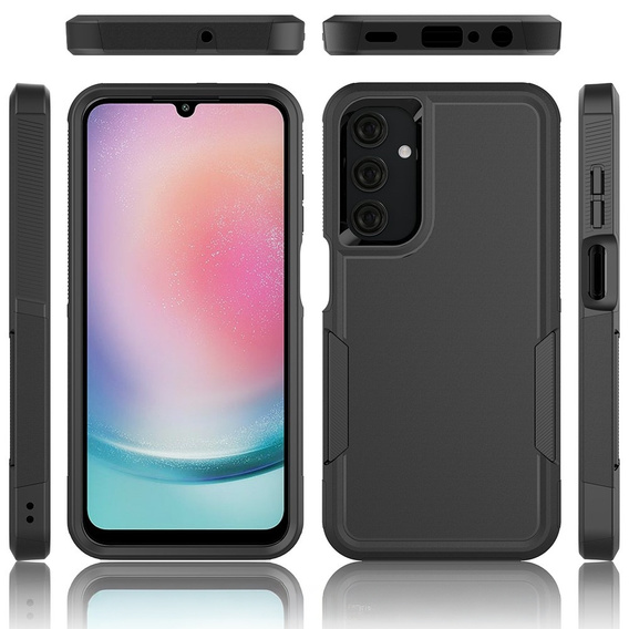 Armored case for Samsung Galaxy A25, Dual-Layer, black + 9H Glass