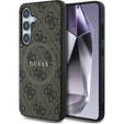 GUESS Case for Samsung Galaxy S25, 4G Ring Classic Logo, brown