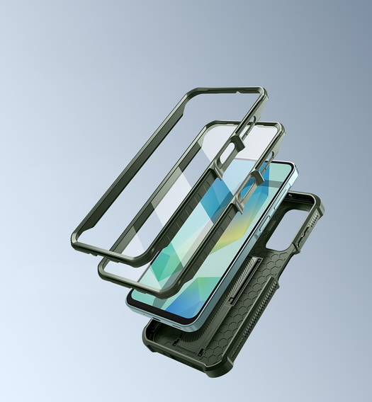 Armored case for Samsung Galaxy A16, Dexnor Full Body (Two Frames), green