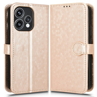 Wallet Rhombus flip case for Oppo Reno 15, gold
