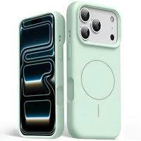 Silicone sleeve for iPhone 17 Pro, for MagSafe, anti-shock, green