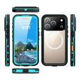 Case for iPhone 17 Pro, Waterproof IP68, SHELLBOX MagSafe, blue