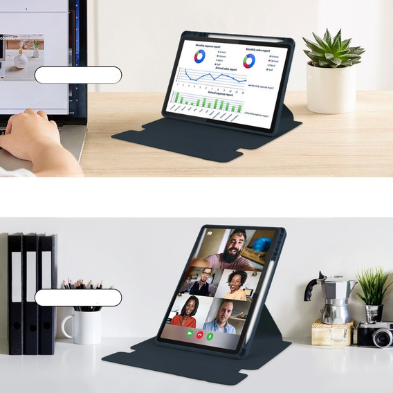 Keyboard case for Lenovo Tab M11 10.95" / Idea Tab 11" / Tab K11 11" (2 gen.), Rotary 360° Leather, dark blue