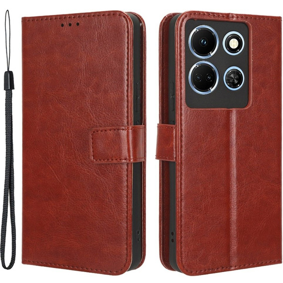 Flip case for Infinix Note 30, Crazy Horse Wallet, brown
