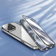 Case for iPhone 16 Pro, Magnetic Dual Glass, silver