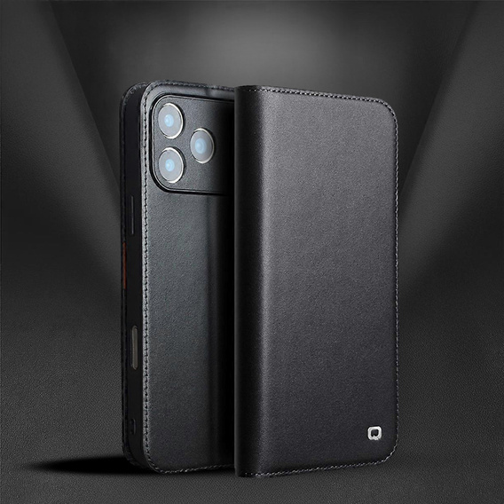QIALINO leather wallet flip case for iPhone 17 Pro Max - black