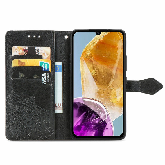 Flip case for Samsung Galaxy M15 5G, Mandala, black