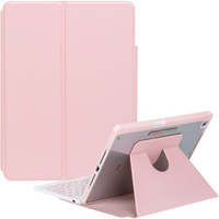 Keyboard case for iPad 11" 2025 A16 (11 gen.) / iPad 10.9" 2022 (10 gen.), Rotary 360° Leather, pink rose gold