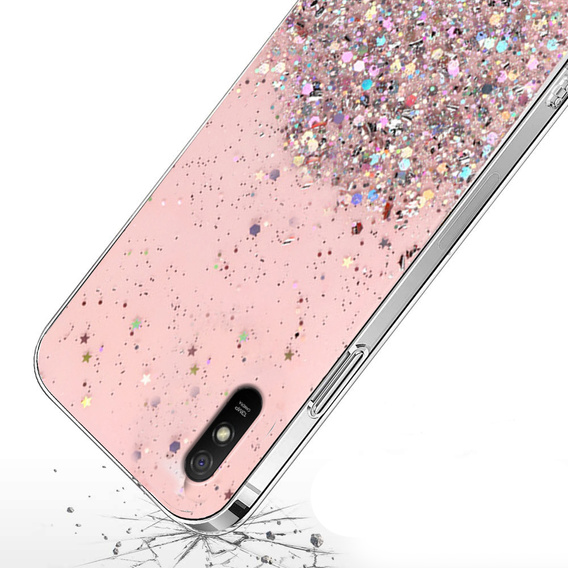 Case for Xiaomi Redmi 9A, Glittery, pink