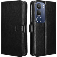 Flip case for Vivo Y19s, Crazy Horse Wallet, black