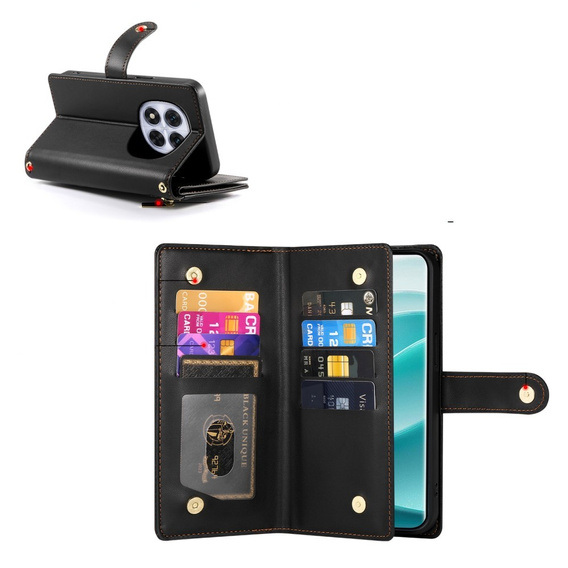 Flip case for Xiaomi Redmi Note 14 Pro 5G / Poco X7 5G, Wallet Zipper Pocket, black