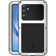Love Mei Case for Samsung Galaxy A34 5G, armored with glass, silver