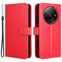 Flip case for Xiaomi Redmi A3, Crazy Horse Wallet, red