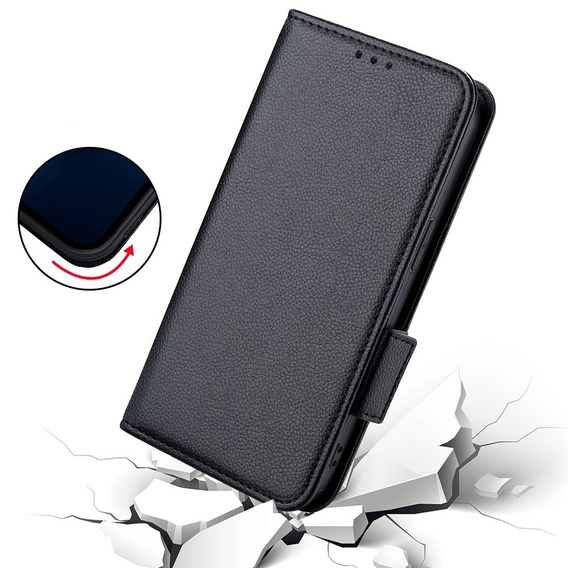 Flip case for Xiaomi Redmi Note 12 5G / POCO X5 5G, Wallet Litchi Magnet, black