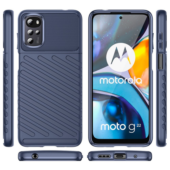 Case for Motorola Moto G22, Thunder, blue
