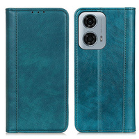Case for Motorola Moto G24 / G24 Power / G04, Wallet Litchi Leather, blue
