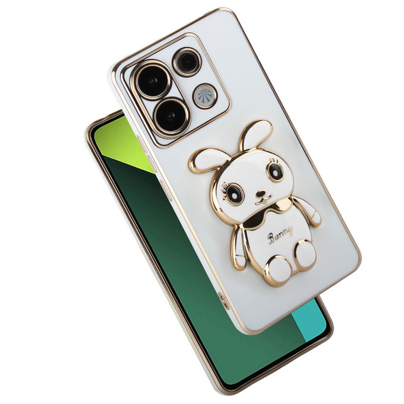 Case for Xiaomi Redmi Note 13 Pro 5G, Rabbit, white + 9H Tempered Glass