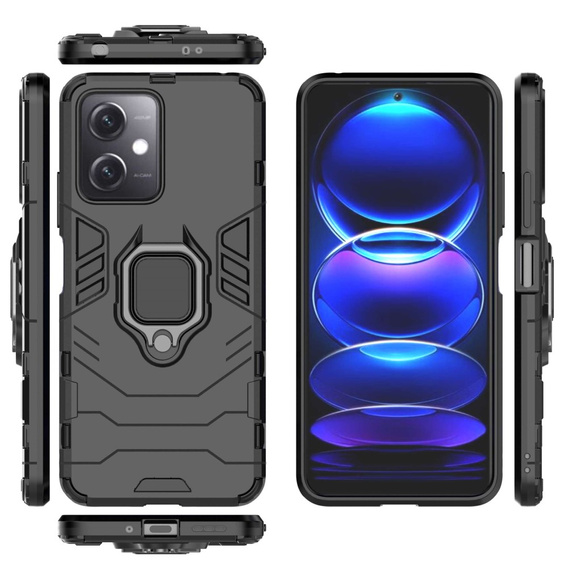Case for Xiaomi Redmi Note 12 5G / POCO X5 5G, Kickstand Ring, black